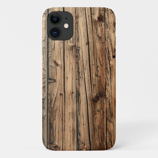 coque iphone de faux bois rustique (Dos)