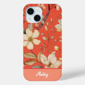 Coque iphone de fleur sauvage rouge Mango Spring (Verso)