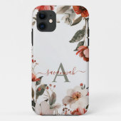 Coque iphone de fleurs de Bourgogne rose (Dos)