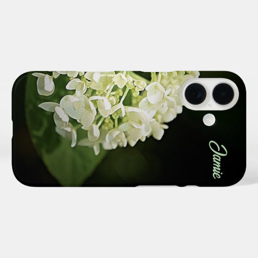 Coque iphone de fleurs d'Hydrangée blanche personn (Verso (horizontal))