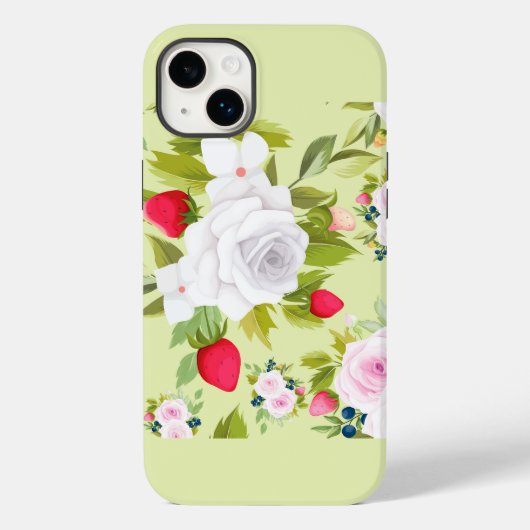 Coque iphone de fleurs vertes (Verso)