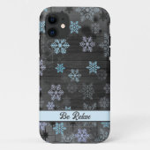 Coque iphone de flocon bleu de Noël (Dos)