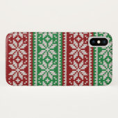 Coque iphone de flocon de neige de chandail de (Dos (Horizontal))