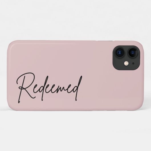 Coque iphone de foi chrétienne rachetée Blush (Dos (Horizontal))