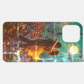 Coque iphone de Forest Dance Couple avec Monogramm (Verso (horizontal))
