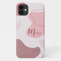 Coque iphone de formes organiques Abstraites roses