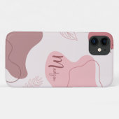 Coque iphone de formes organiques Abstraites roses (Dos (Horizontal))