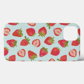 Coque iphone de fraise à la menthe (Verso (horizontal))
