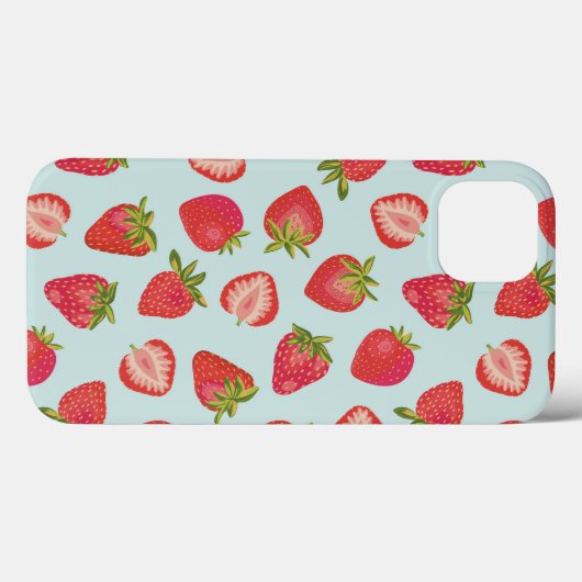 Coque iphone de fraise à la menthe (Verso (horizontal))