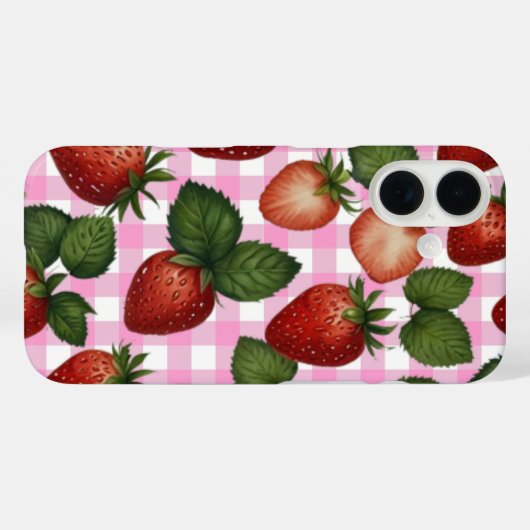 Coque iphone de fraises (Verso (horizontal))