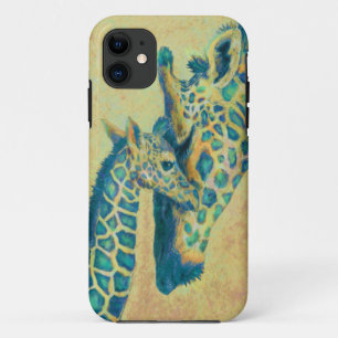 coque iphone de girafes turquoises