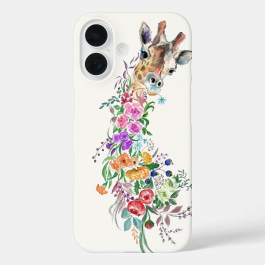 Coque iphone de Giraffe Fleurs (Verso)