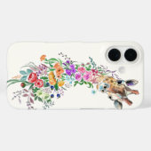 Coque iphone de Giraffe Fleurs (Verso (horizontal))