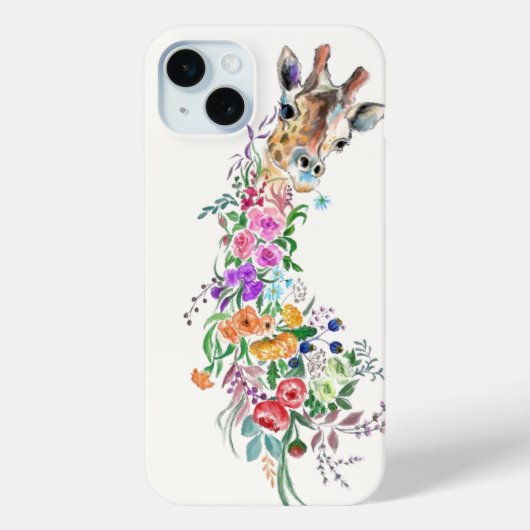 Coque iphone de Giraffe Fleurs (Verso)