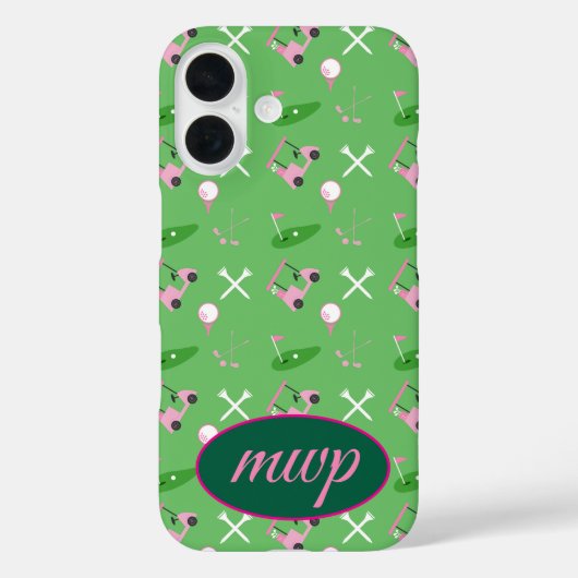 Coque iphone de Golf Lover - Monogramme et panier (Verso)