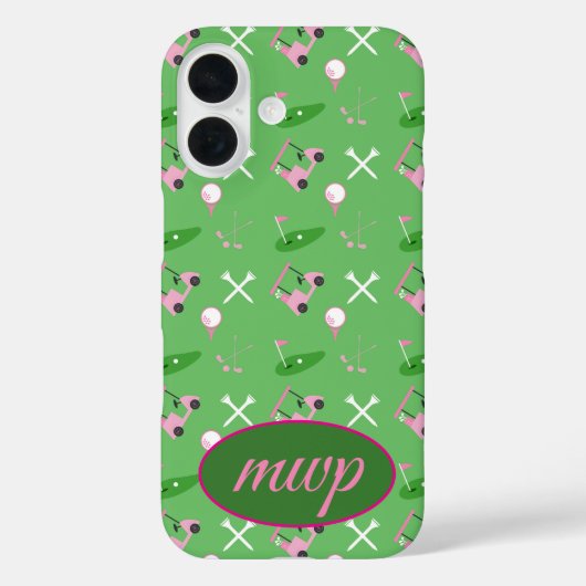 Coque iphone de Golf Lover - Monogramme et panier  (Verso)