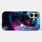 Coque iphone de graffiti pour astronaute - Neon Gl (Verso (horizontal))