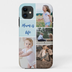 Coque iphone de grille de montage photo monogramme