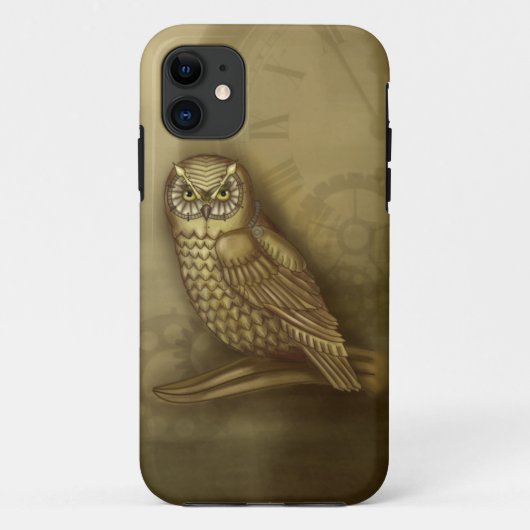 Coque iphone de hibou de Steampunk (Dos)