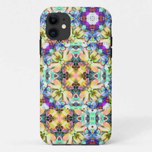 Coque iphone de kaléidoscope de quatre fleurs (Dos)