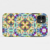 Coque iphone de kaléidoscope de quatre fleurs (Dos (Horizontal))