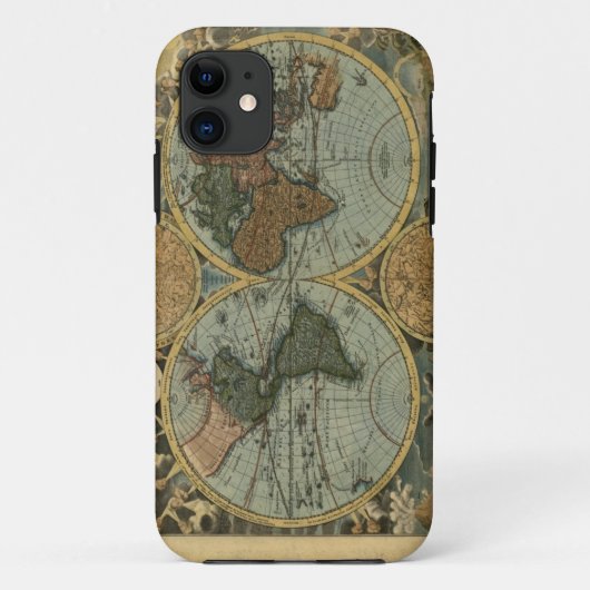 Coque iphone de la carte de l'ancien monde (Dos)