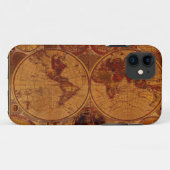 Coque iphone de la carte de l'ancien monde (Dos (Horizontal))