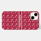 Coque iphone de la journée des Valentines rouges (Verso (horizontal))