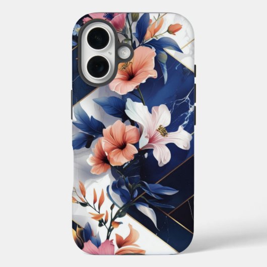Coque iphone de la marine de l'Hibiscus tropical (Verso)