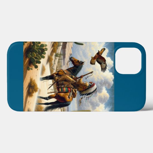 Coque iphone de la scène autochtone (Verso (horizontal))