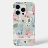 Coque iphone de lapin floral personnalisé (Verso)