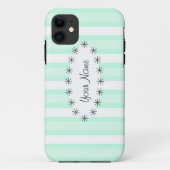 Coque iphone de l'étoile ovale Aqua Stripe (Dos)