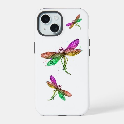 Coque iphone de libellules arc-en-ciel (Verso)