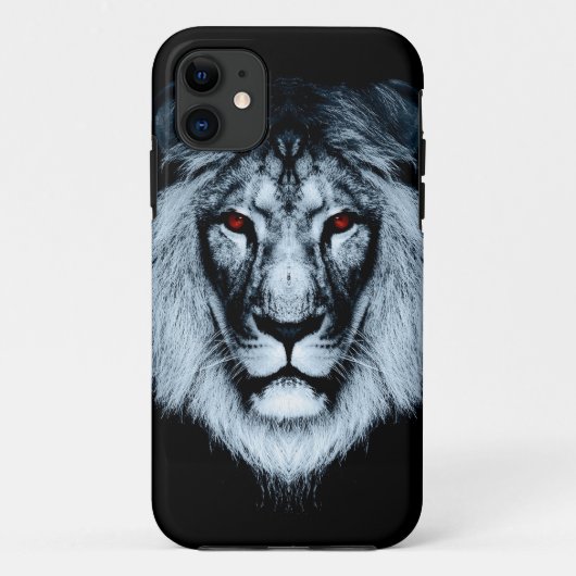 Coque iphone de lion observé par rouge (Dos)