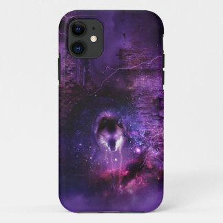 Coque iphone de loup de l'espace