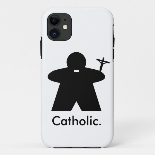 Coque iphone de Meeple de prêtre catholique (Dos)