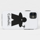 Coque iphone de Meeple de prêtre catholique (Dos (Horizontal))
