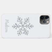 coque iphone de monogramme blanc étincelant (Dos (Horizontal))