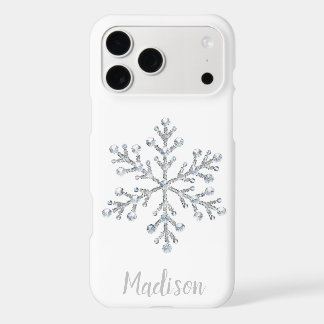 coque iphone de monogramme blanc étincelant