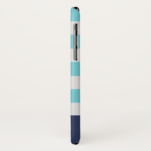 Coque iphone de monogramme bleu Preppy (Dos/Gauche)