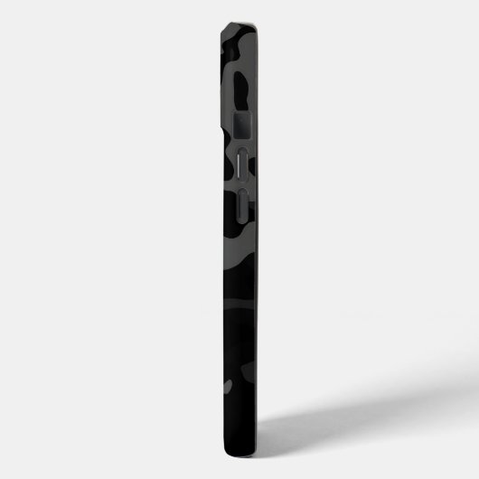Coque iphone de monogramme de Camouflage noir (Verso / Gauche)