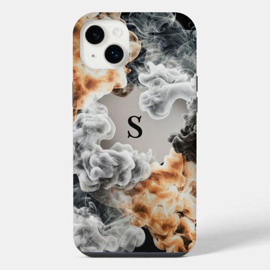 Coque iphone de monogramme de fumée (Verso)