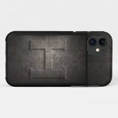 Coque iphone de monogramme de métal de grunge (Dos (Horizontal))