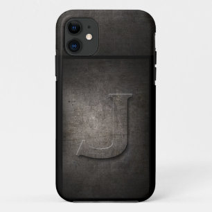 Coque iphone de monogramme de métal de grunge