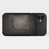 Coque iphone de monogramme de métal de grunge (Dos (Horizontal))