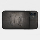 Coque iphone de monogramme de métal de grunge (Dos (Horizontal))