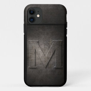 Coque iphone de monogramme de métal de grunge