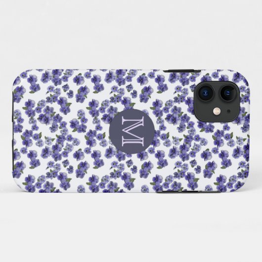 Coque iphone de monogramme de pensée (Dos (Horizontal))