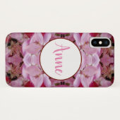 Coque iphone de monogramme de rêve floral (Dos (Horizontal))