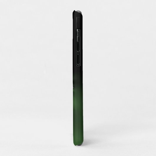 Coque iphone de monogramme fractal liquide vert (Dos/Gauche)